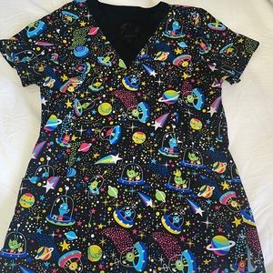 XS Womens printed scrub top (lightly worn)